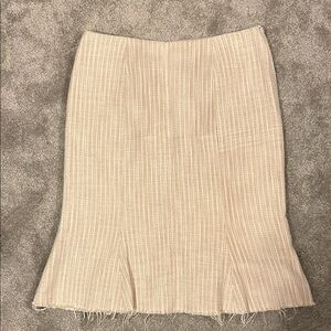 White House Black Market Textured Cream Pencil Skirt